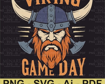 Vikings Football Game Day SVG PNG, Fan Design (Digital Download)
