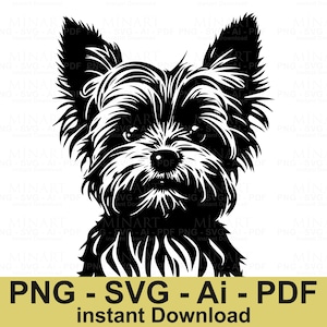 Yorkshire Terrier Svg,  Yorkie Dog Digital Cut File, Pet Lover Gift Idea, Cricut Silhouette Printable Instant Download Png Pdf