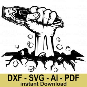 Barber Clipper Fist Svg Png Dxf Pdf, Barber Shop Haircut Design Digital Download, Cricut Silhouette Cut File