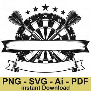 Darts Svg Png , Dart Game Svg , Dartboard Svg , Dart Svg , Darts Clipart , Dart Target Svg , Digital Download , Instant Download