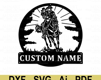 Cowboy Paar Laser Cut Datei, Western Ranch Dekor (SVG, DXF, PDF)