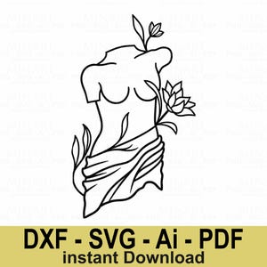 Ausmalbild Frau Büste Dxf sofort verfügbar, Laser Cut Vorlage, GlowForce oder Cricut-Datei, Frau Ausmalbild Frau
