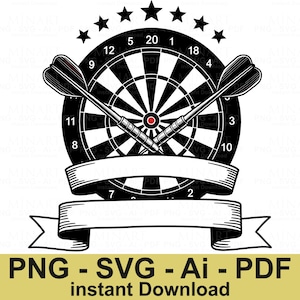 Darts Svg Png , Dart Game Svg , Dartboard Svg , Dart Svg , Darts Clipart , Dart Target Svg , Digital Download , Instant Download
