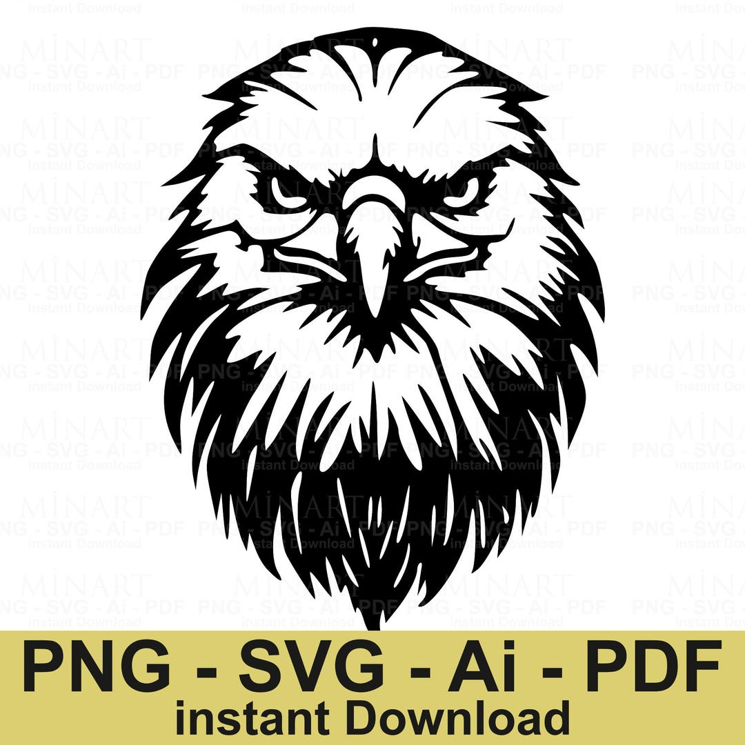 American Bald Eagle Svg Dxf Png Pdf Digital File, Eagle Head Vector ...