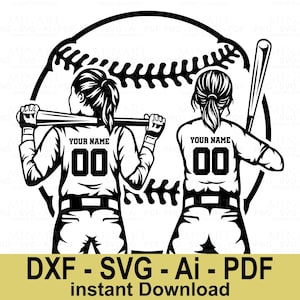 Softball Player Svg, Personalized Girls Softball Team Clipart, Sports Shirt Design Digital Download File
