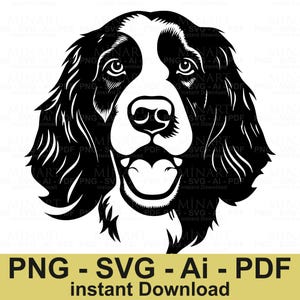 Berner Sennenhund SVG, Hunderasse Vektor Clipart, Digitalschnittdatei für Tierliebhaber, Tierporträtdesign Cricut Silhouette Png Pdf