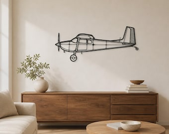 Airplane Wall Art, 180F Silhouette Aircraft, Matte Black Decorative Metal, Pilot Gift, Office Accent