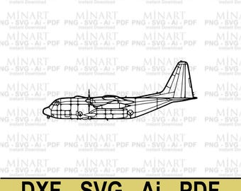 Arte mural de avión cortado con láser, decoración de aviación, DXF, SVG, PDF (descarga digital)