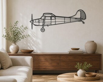 170b, Modern Airplane Silhouette Wall Art | Laser-Cut Metal, Matte Black Finish | Multiple Sizes
