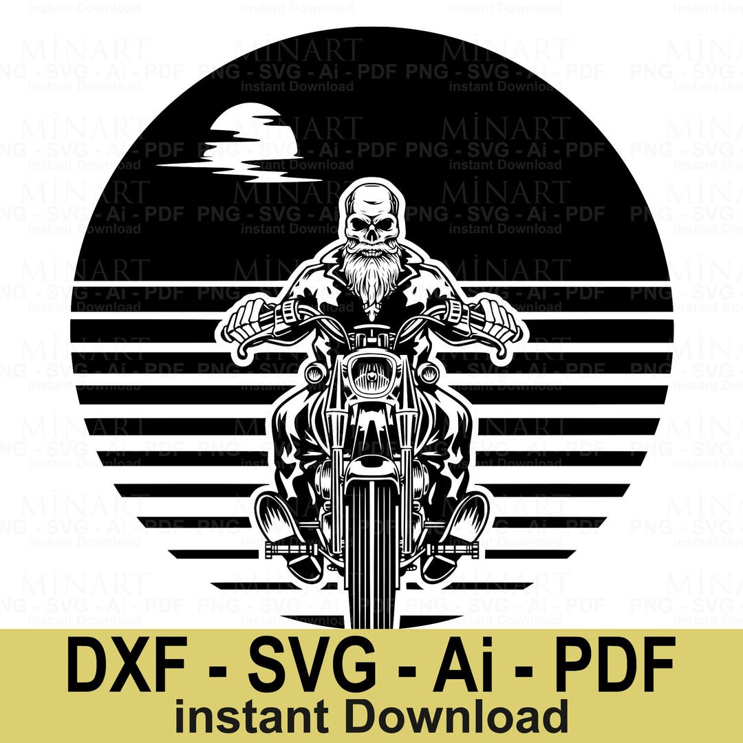 Motorcycle Riding Svg Vintage Motorcycle Rider Svg Dxf Png Pdf, Retro Biker Digital Download ...