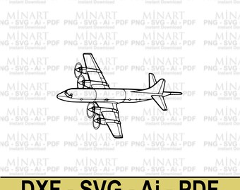 Fichier découpé au laser avion, art mural aviation SVG, DXF, PDF