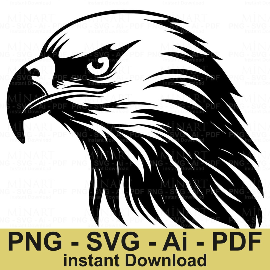 Bald Eagle Head Svg Dxf Png Pdf Digital Download, American Eagle Vector ...