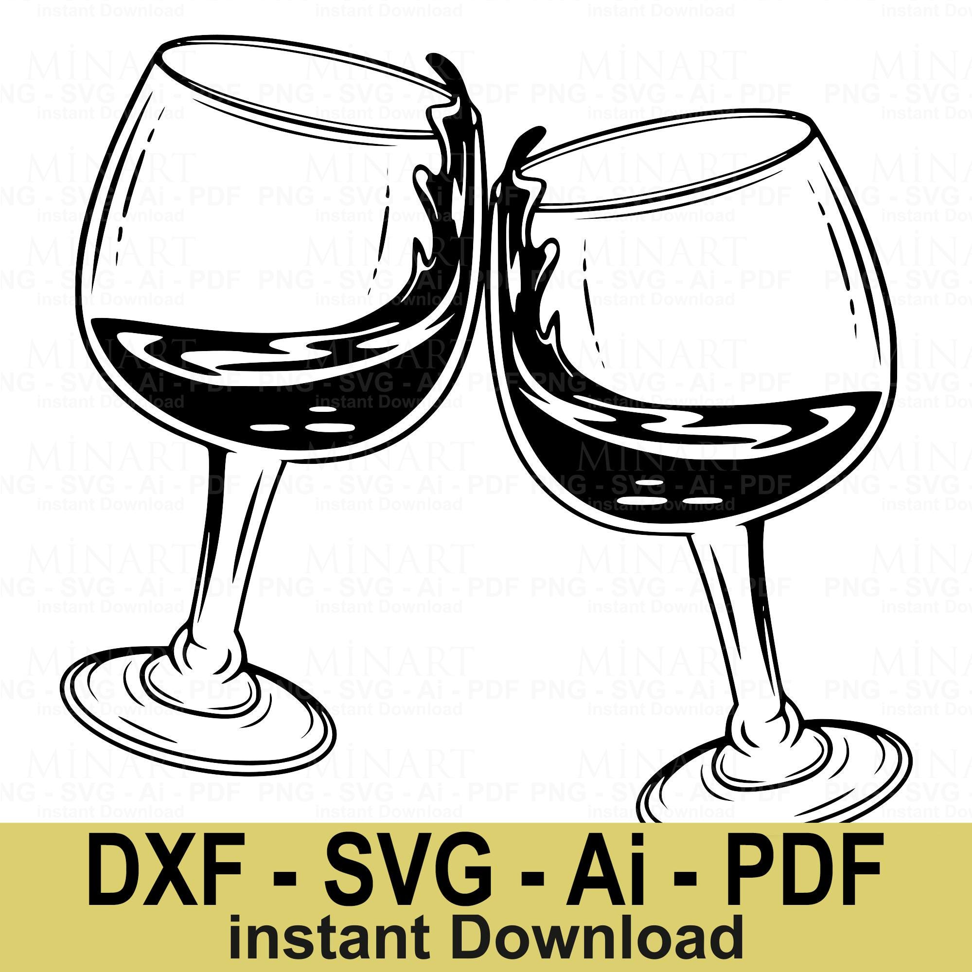Toasting Wine Glasses Clipart, Cheers SVG, Cricut, Silhouette (digital  Download) - Etsy