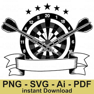 Darts Svg Png , Dart Game Svg , Dartboard Svg , Dart Svg , Darts Clipart , Dart Target Svg , Digital Download , Instant Download