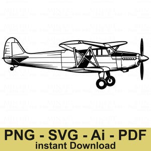 Doppeldecker SVG, Vintage Flugzeug SVG Klassische Propeller Flugzeug Clipart Retro Luftfahrt Digital Cut-Datei PNG svg Ai Pdf für Cricut und Sublimation