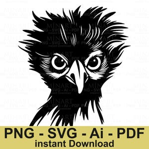Baby Bird Svg Png Dxf Pdf Digital Download, Funny Chick Illustration for Cricut Silhouette Crafting DIY Projects