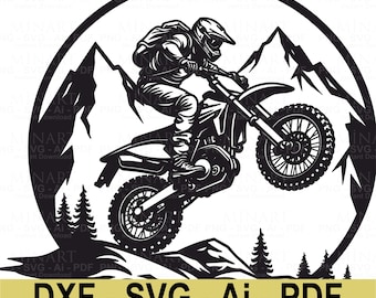 Motocross Laser Cut Template, Dirt Bike SVG, CNC File (Digital Download)