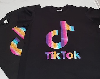 Tik Tok TikTok T-Shirt AGE1 -13YRS Adult S-XXL RAINBOW