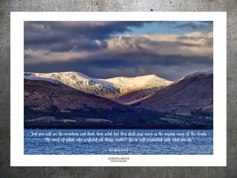 Scotland Loch Lomond Mountain photograph print with quote image 2