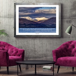 Scotland Loch Lomond Mountain photograph print with quote image 1