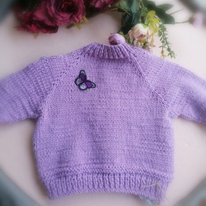 Handmade Baby cardigan for 6-9 months, hand-knit sweater for baby, knitted sweater, handmade cardigan, handmade sweater for girl image 4