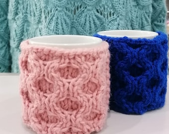 Handmade Aran knit mug cosy / Novelty cup cosy/ Knitted cup cosy / Crochet cup cosy Handmade cup cosy / Mug cozy / Irish traditional