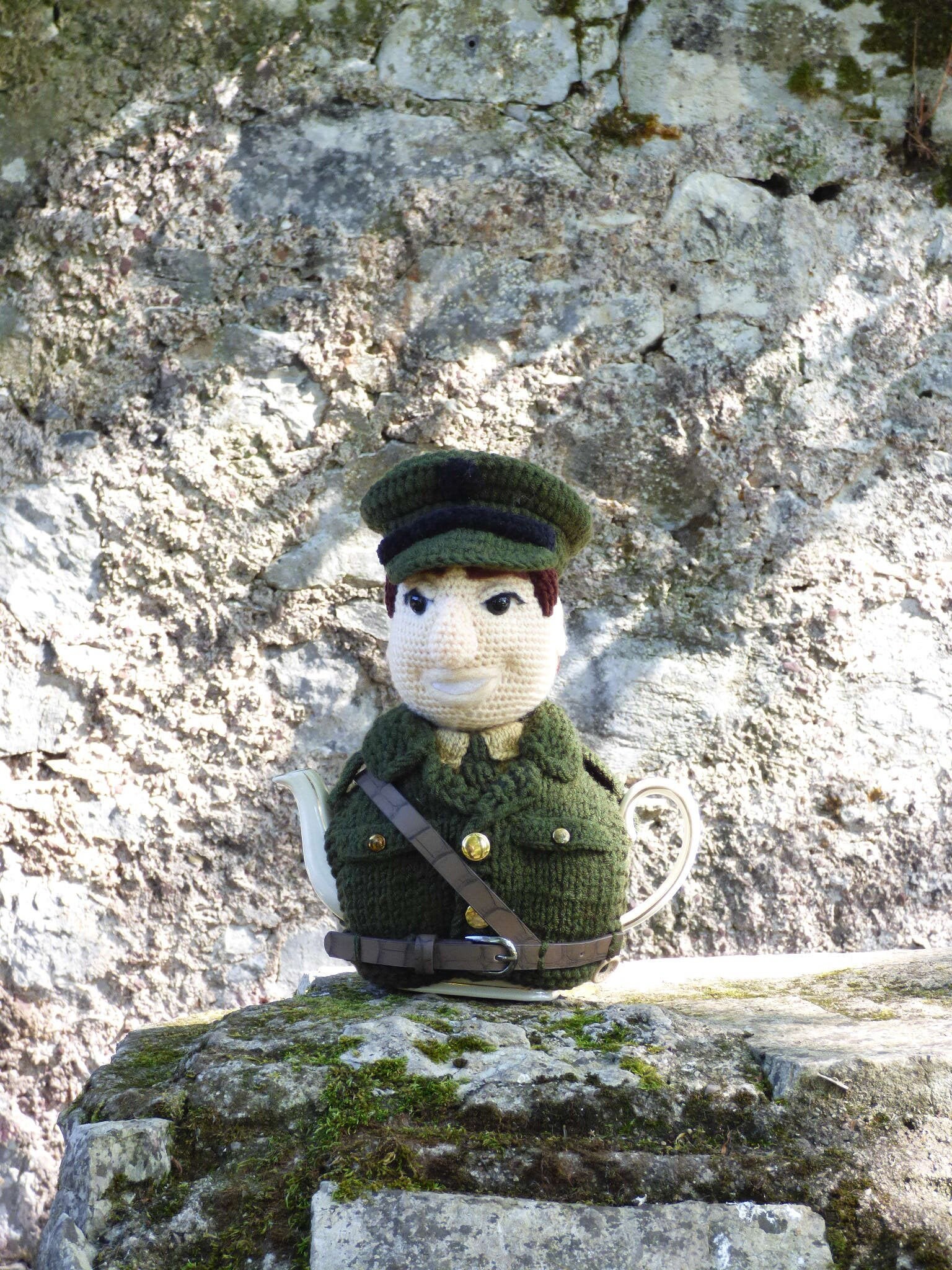 knitted army doll