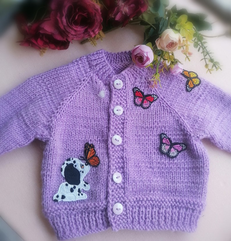 Handmade Baby cardigan for 6-9 months, hand-knit sweater for baby, knitted sweater, handmade cardigan, handmade sweater for girl image 3