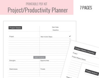 project planner etsy paper project planner