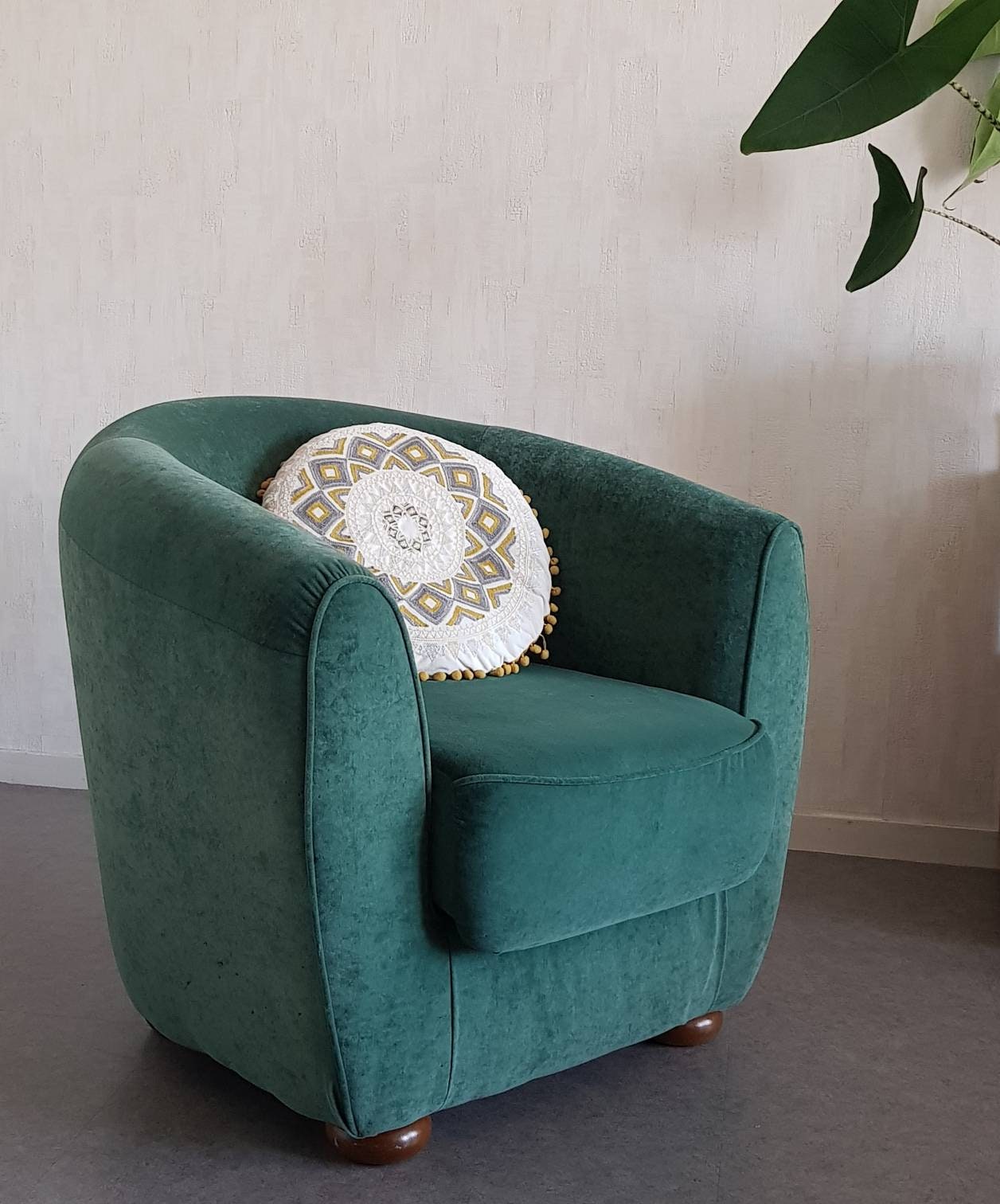 Fauteuil Velours Vert