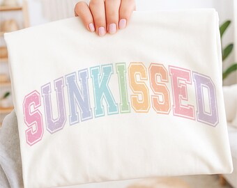 Sunkissed Summer Vibes T-Shirt Design | Sublimation Printing | Transparent 300dpi PNG