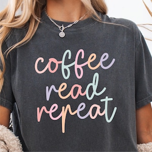 Coffee Read Repeat PNG, Books and Coffee SVG, Trendy Book Lover Designs