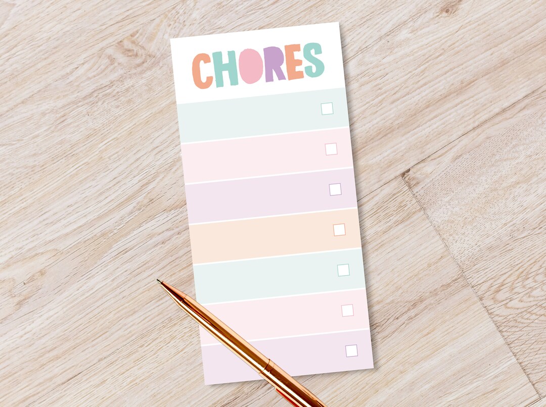 Kids Daily Chores Notepad, To-do List Pad, Kids Productivity Pad, Chore ...