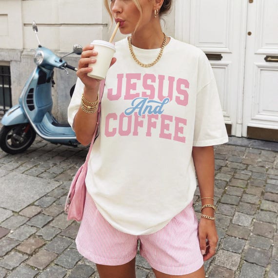 Jesus and Coffee PNG | Religious T-Shirt SVG | Christian Shirt PNG | Coffee Lover Digital Download