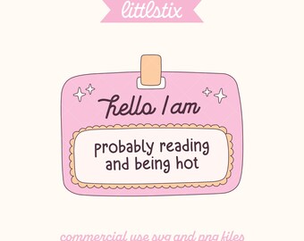 Hot Girls Read Sticker PNG: Book Lover Clipart (Digital Download SVG/PNG)