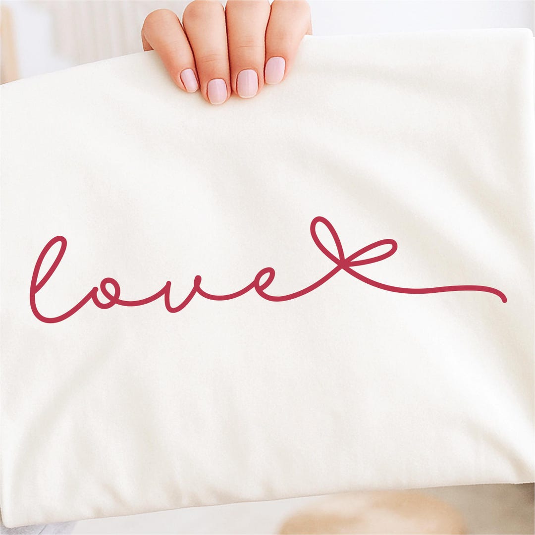 Love Script Text SVG: Coquette Bow Shirt Design (digital Download) - Etsy