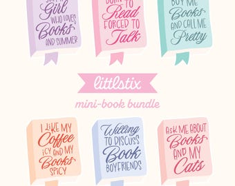 Bookish SVG Bundle, Book Lover Clipart PNG