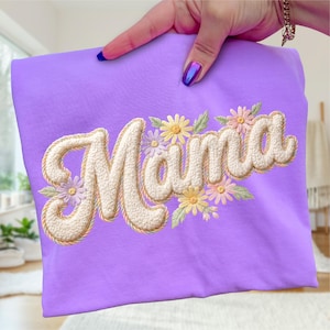 Namaakborduurwerk mama, png | Gebloemd Moederdagshirt