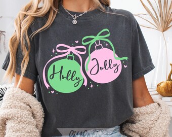 Kokietka Holly Wesołe Boże Narodzenie SVG - Preppy Boże Narodzenie PNG