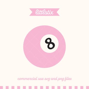 Bola 8 rosa SVG: Gráfico retro de la suerte (descarga digital)