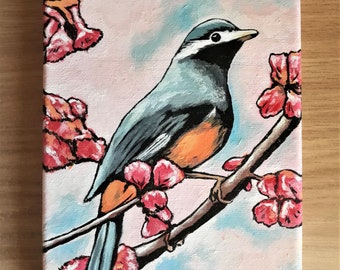 Bird artwork, Bird on branch, bird lover gift, Bird gifts, birds painting, Bird lovers, painting handmade, birds lovers, Bird art, paintings