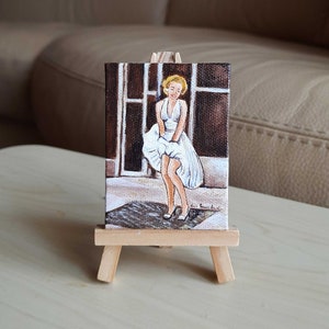 Marilyn Monroe artwork, cinema gifts, Marilyn Monroe painting, Marilyn Monroe gifts, Marilyn Monroe items, Marilyn white dress, cinema art