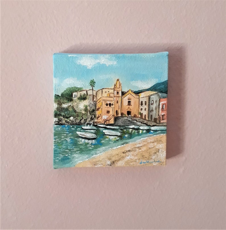 Mini personalized painting, custom painting from photo, mini acrylic painting, personalized gift, painting on mini canvas original, gift 画像 5