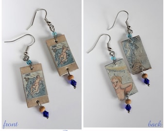 Earrings zodiac, Earrings lightweight, earrings handmade, earrings pisces, libra, scorpio, earrings made in Italy, earrings recycle, taurus