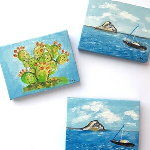 Mini personalized painting, custom painting from photo, mini acrylic painting, personalized gift, painting on mini canvas original, gift 画像 3