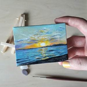 Mini personalized painting, custom painting from photo, mini acrylic painting, personalized gift, painting on mini canvas original, gift 画像 4