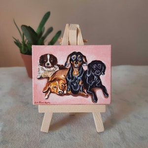 Mini personalized painting, custom painting from photo, mini acrylic painting, personalized gift, painting on mini canvas original, gift 画像 10