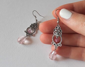 Earrings violet, earrings pink, bright earrings, Made in Italy, jewel, earrings pink, jewellery, jewelry, Italian jewelry, gift for her