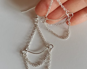 Chain earrings, earrings wire, aluminum wire earrings, earrings lightweight, aluminum wire jewelry, earrings handmade, wire jewelry earrings