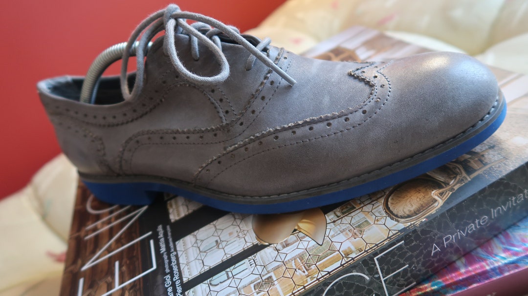 Wolverine 1883 Brogue Wingtip Shoes – Gray Leather, Blue 